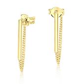 Gold Plate Straight Bar with Chain Stud Earring STS-838-GP